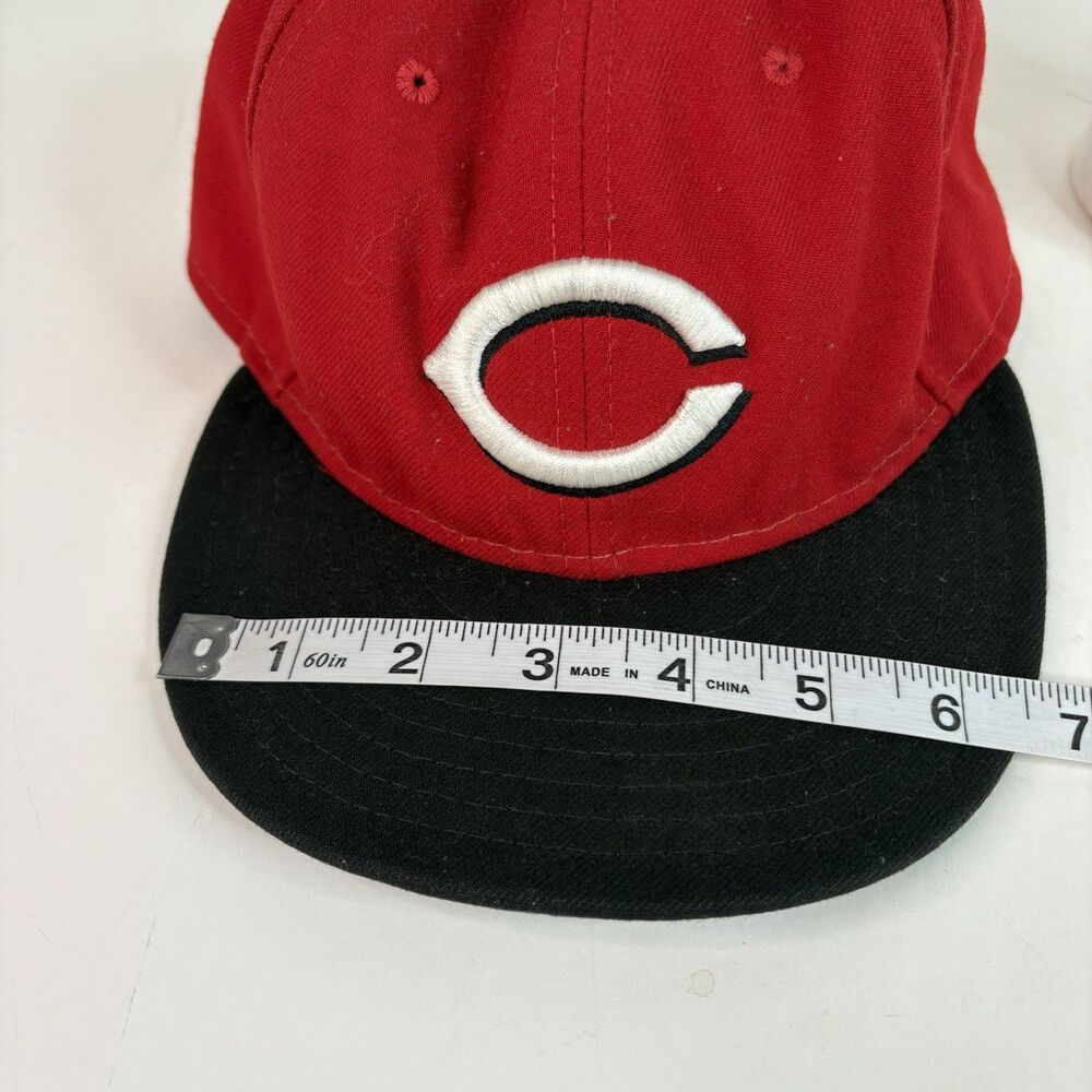Cincinnati Reds Fitted Baseball Hat, 7 3/8, Red, New Era, Baseball Cap, USA - Picture 8 of 9